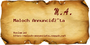 Maloch Annunciáta névjegykártya
